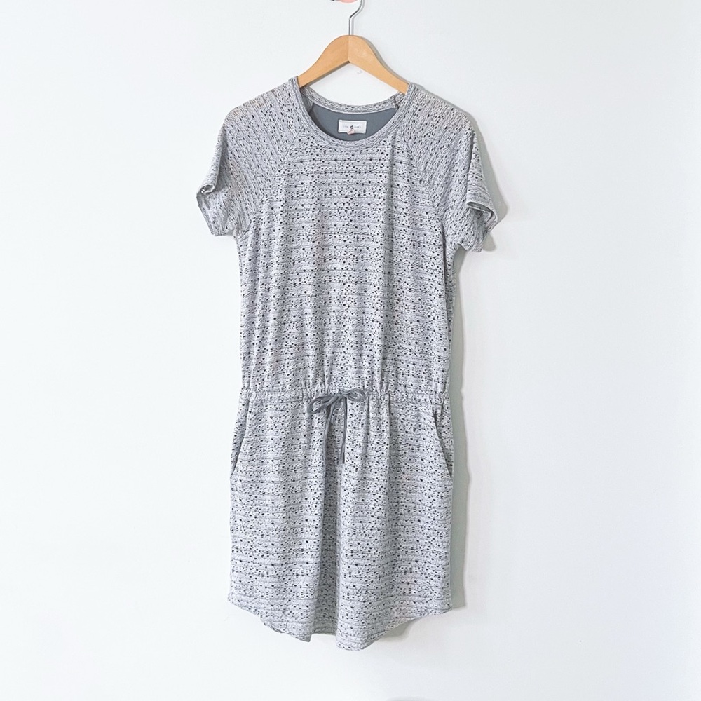 Lou & Grey Grey Silver Romper Dress Cutout Short Sleeve Round Hem Rayon Size S